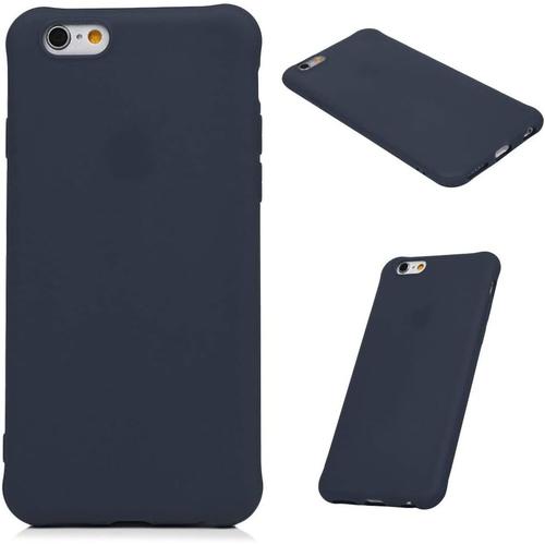 Candy Coque Pour Iphone 6 Plus/6s Plus, Coque En Silicone Ultra Fine, Antidérapante, Antichoc, Fine En Caoutchouc Pour Iphone 6 Plus/6s Plus, Série De Couleurs Bonbons En Bleu Foncé