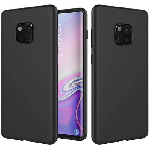 Coque Compatible Avec Huawei Mate 20 Pro En Silicone Liquide Ultra Mince Doux Gel Tpu Case Cover, Anti-Chute/Anti-Choc Housse De Téléphone En Silicone - Noir