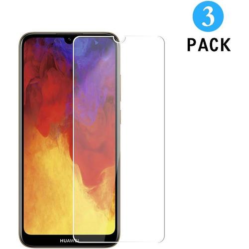 3 Pièces Verre Trempé Pour Huawei Y6 2019 Protecteur D'écran Pour Huawei Y6 2019 Film Protection 0.33mm, 9h, Anti-Rayures, Aucune Bulle