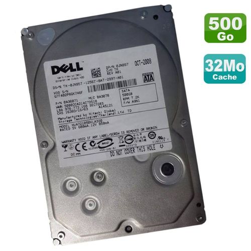 Disque Dur 500Go 3.5" SATA Dell 0JN957 0A36071 HUA721050KLA330 HITACHI