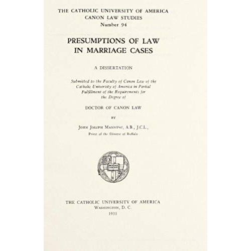 Presumptions Of Law In Marriage Cases