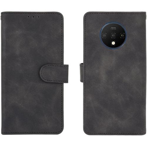 Étui Portefeuille Pour Oneplus 7t Étui Portefeuille En Cuir Synthétique Avec Portecartes Et Dragonne Pour Oneplus 7t Couleur : Noir