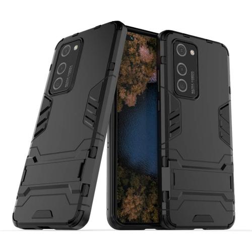 Pour Huawei P40 Pro Coque, Pc + Tpu Silicone Housse Double Couche Hybride Armour Case De Protection + Verre Trempé Écran Protecteur 2 Pack Pour Huawei P40 Pro -Noir