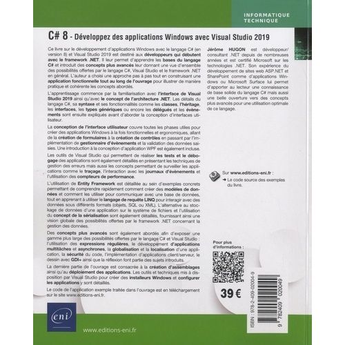C# 8 - Développez Des Applications Windows Avec Visual Studio 2019
