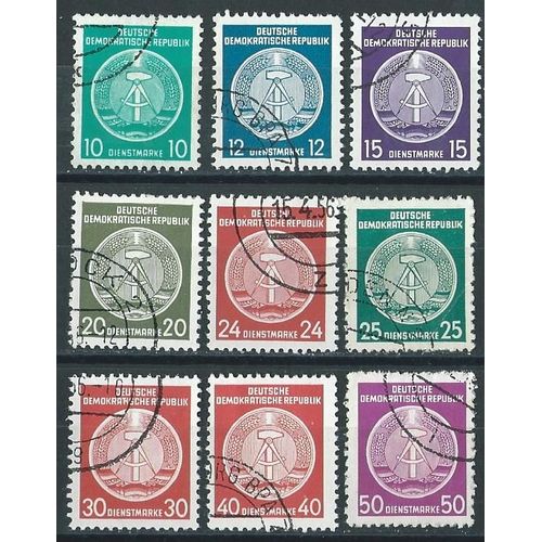 Compas Et Marteau Lot 9 Timbres République Démocratique Allemagne Années 50