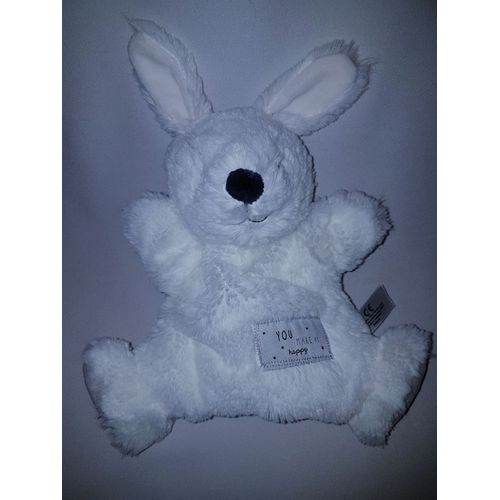 Doudou Marionnette Lapin You Make Me Happy Simba Toys Benelux Kiabi Blanc Naissance Peluche Éveil Enfant Soft Toys