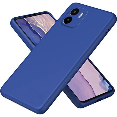 Coque En Silicone Pour Xiaomi Redmi A1, Housse De Protection Avec Doublure En Tissu Mince Souple Tpu Souple Antichoc Housse De Protection Bumper - Bleu