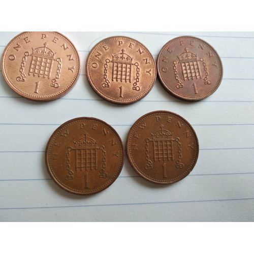 Lot De 5 Pièces De 1 Penny Et New Penny