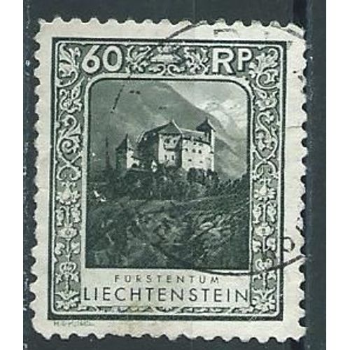 Liechtenstein Timbre Paysage Château 1930 Oblitéré
