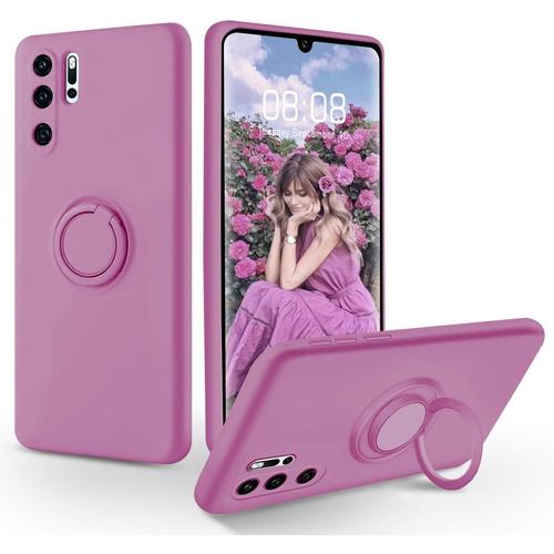 Coque Huawei P30 Pro, Huawei P30 Pro Coque En Gel Silicone Slim Case Cover Avec Anneau De Support À 360 Degrés Stable Résistant Aux Rayures Coque Pour Huawei P30 Pro/Huawei P30 Pro Nouvelle Édition Violet