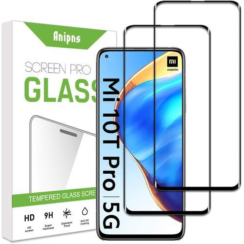 2 Pièces Film De Protection Complète Courbé 3d Compatible Avec Xiaomi Mi 10t Pro, Verre Trempé Dureté 9h, Protecteur D'écran Transparent Hd, Anti-Rayures, Anti-Huile, Anti-Bulles, Pour Xiaomi Mi 10t Pro