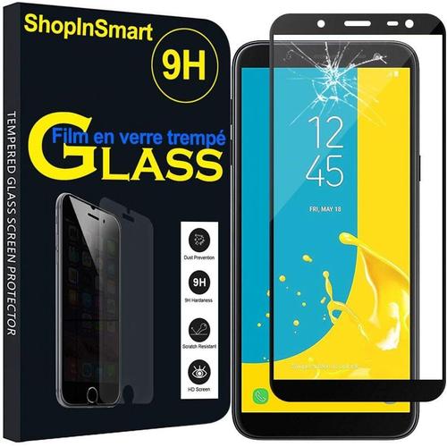 1x Film En Verre Trempé De Haute Qualité Pour Samsung Galaxy J6 2018 / On6 2018 5,6"" J600f/Ds/ J600g/Ds - Noir