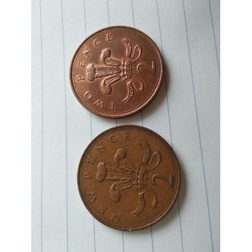 Lot De 2 Pièces De Two Pence Et Two New Pence