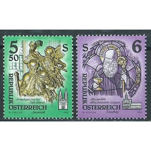 Oeuvres De Monastères Timbres Neufs** Autriche 1993 N° 1924, 1937