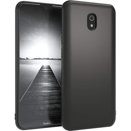 Case Coque De Protection En Silicone Pour Téléphone Portable Avec Protection D'appareil Photo Compatible Avec Xiaomi Redmi 8a En Noir Mat, Ultra Fine Et Fine, Coque En Silicone, Coque Souple, Coque Arrière