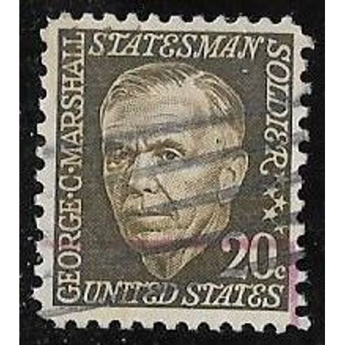 Timbre Des Etats-Unis N°822 Y & T 20 C. Brun Américains Célèbres Général George C. Marshall