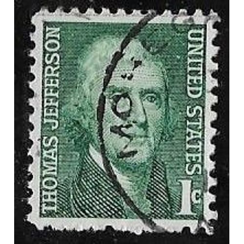Timbre Des Etats-Unis N°816 Y & T 1 C. Vert Américains Célèbres Thomas Jefferson
