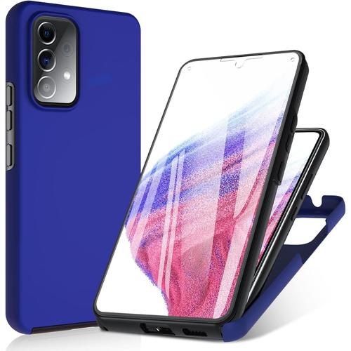 Case For Samsung Galaxy A53, Mobile Phone Case Samsung A53, 360 Degree All-Round Protection, Shockproof, Thin Slim Bumper Case, Pet Built-In Screen Protector, Outdoor Cover Case For Samsung A53 5g Enterprise Edition , Blue