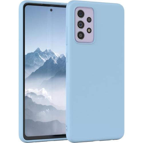 Bumper Back Compatible Avec Samsung Galaxy A72 / A72 5g Coque De Protection Fine En Tpu, Coque Fine En Silicone Souple, Résistante Aux Rayures, Protection Complète, Forte Résistance Aux Chocs, Coque De Protection En Bleu Clair