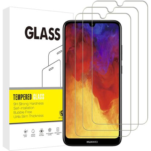 3 Pièces Protecteur D'écran En Verre Trempé Pour Huawei Y6 2019, Film De Verre Trempé Dureté 9h, Anti-Rayures, Anti-Bulles, Protecteur D'écran Hd, Pour Huawei Y6 2019