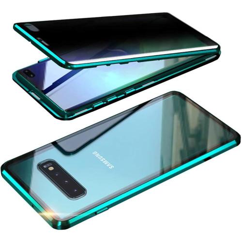 Anti-Peep Magnetic Adsorption Case For Samsung Galaxy S10, Anti-Spy Mobile Phone Case, 360 Degree Metal Bumper Case, Private Screen Protection, Double-Sided Tempered Glass Protective Case, Anti-Spy