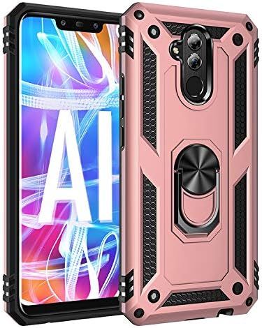 Compatible Avec Huawei Mate 20 Lite, Coque Avec Film De Protection D'écran En Verre Trempé, Anneau De Support, Béquille, Accessoires De Téléphone Portable, Coque Pour Hawaii Mate20lite Mate20 20lite Sne-Lx3, Femme, Homme, Or Rose