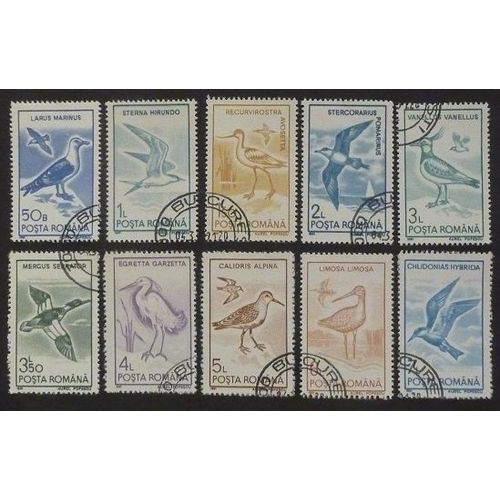 Roumanie Oblitéré Lot De 10 Timbres De 1991 Oiseaux