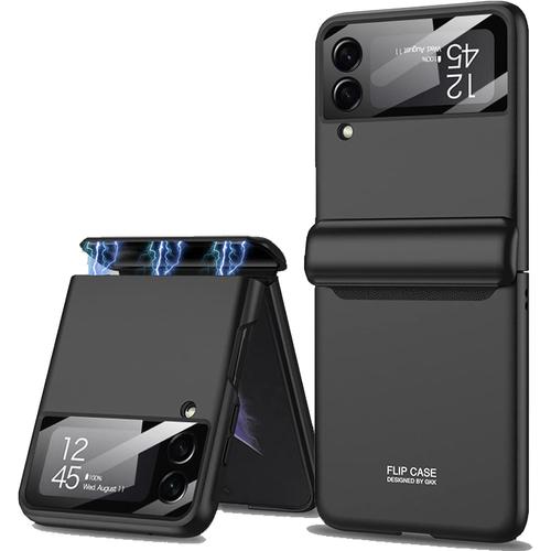 Cfplzfy Z Flip 4 Coque Pour Samsung Z Flip 4 5g Avec Charnières Magnétiques, Protection Pour Galaxy Z Flip 4, Avec Petit Protecteur D'écran, Coque De Téléphone Contre Les Chocs Et Les Chutes ? Noir