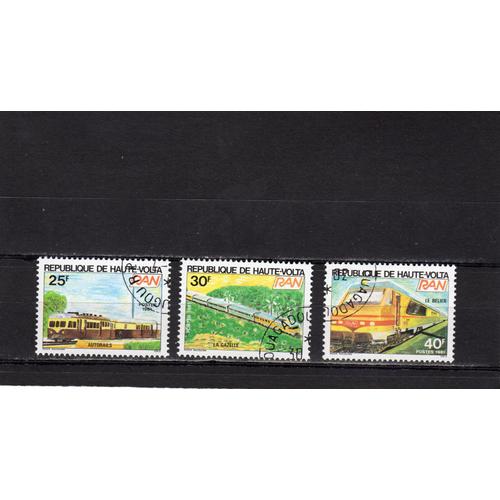 Timbres-Poste De Haute-Volta (Régie Abidjan Niger. Trains En Exploitation)