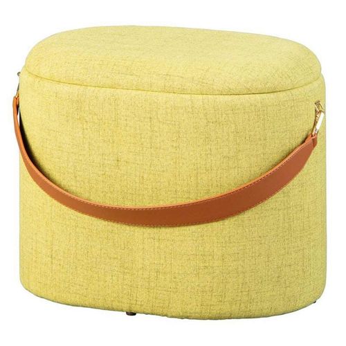 Paris Prix - Pouf De Rangement À Anse "Dumont" 42cm Jaune