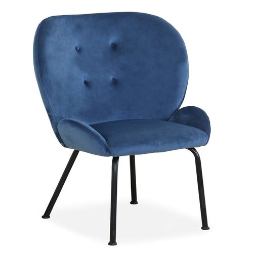 Paris Prix - Fauteuil Design En Velours "Giovanni" 86cm Bleu