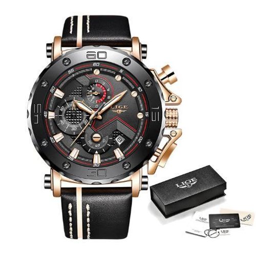 Montre À Quartz Bracelet En Cuir Chronographe Montres De Mode De Luxe Étanche Grand Cadran Militaire
