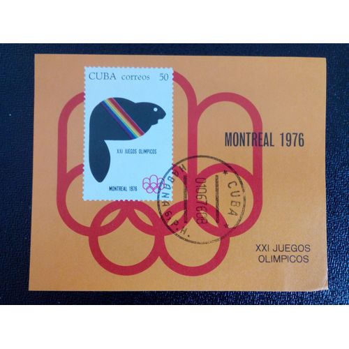 Timbre Cuba M I Bl 47 Jeux Olympiques D'été De 1976, Montréal 1976 ( 14812 )