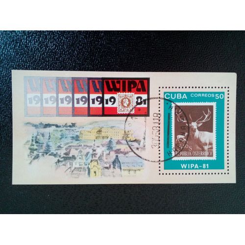 Timbre Cuba Yt Bf 66 Cerf Élaphe (Cervus Elaphus) 1981 ( 14812 )