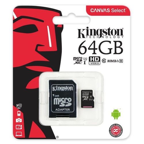 Carte Memoire Micro SD 64 Giga - Kingston - Class 10