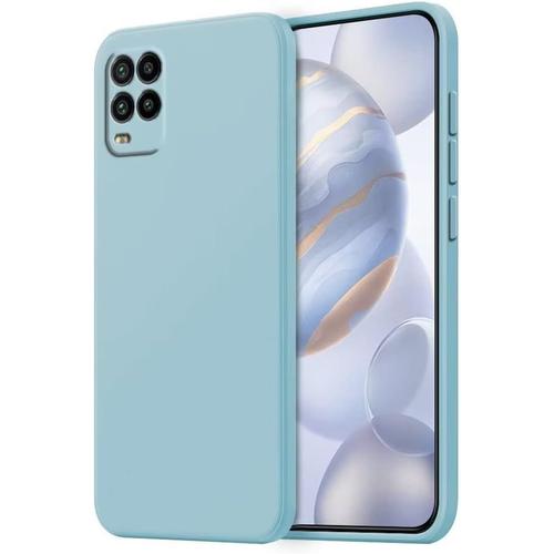 Coque Pour Xiaomi Mi 10 Lite 5g, 6,57"" Coque De Protection En Silicone Tpu Liquide Avec Protection Contre Les Chutes, Housse En Silicone Anti-Rayures Et Antidérapante Bleu Clair