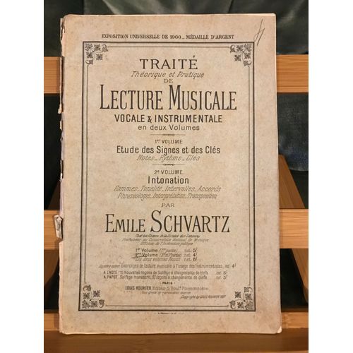 E. Schwartz Traité Théorique Pratique Lecture Volume 2 Intonation Éditions Rouhier