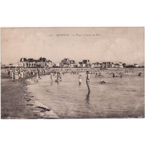 Cpsm - 242 - Bretagne / Morbihan/56 - Quiberon - La Plage À L'heure Du Bain ( Timbrée,Oblitérée Et Circuléele 16 Avril 1926)