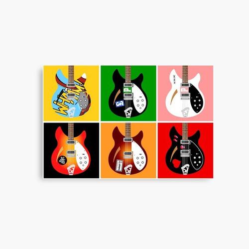 Canevas imprimer Guitares Jam Rickenbacker de Paul Weller Impression sur toile Art Décoration Murale/ 40x50cm ou 40x40cm