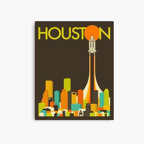 Canevas imprimer Horizon de Houston Impression sur toile Art Décoration Murale/ 40x50cm ou 40x40cm