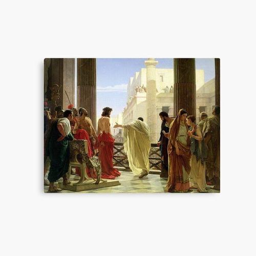 Canevas imprimer Jésus-Christ : Ecce Homo, Antonio Ciseri Impression sur toile Art Décoration Murale/ 40x50cm ou 40x40cm