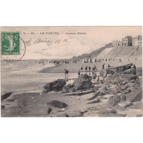 Cpa - 89 - Hauts-De-France / Pas De Calais /62 - Le Portel - Joyeux Ébats (Timbrée, Oblitérée Et Circulée Le 04 Août 1908)