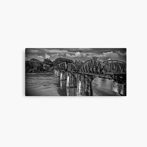 Canevas imprimer Pont sur la rivière Kwai, Thaïlande Impression sur toile Art Décoration Murale/ 40x50cm ou 40x40cm