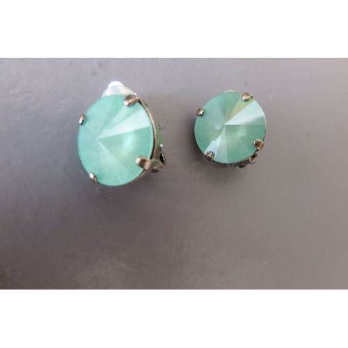 Boucles D'oreilles Clips Isabelle De Millery Bleu Turquoise