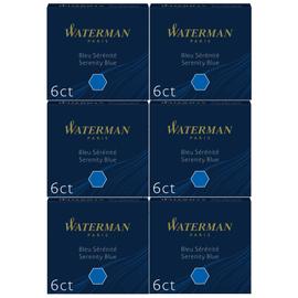 Waterman Cartouches dEncre Petit Format International pour Stylo-plume Bleu/Noir Lot de 6