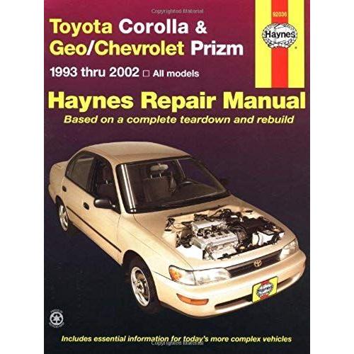 Toyota Corolla & Geo/Chevrolet Prizm 1993 Thru 2002 Haynes Repair Manual