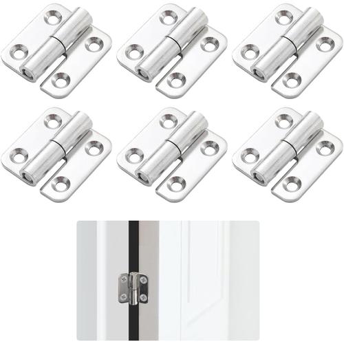 6 Pièces Charnières Amovibles, Charniere Porte Lourde, 37x34mm Charniere Inox, Charnières de Porte Amovibles Bande à Visser Gaucher, Charnières Petit pour Portes Intérieures et Extérieures