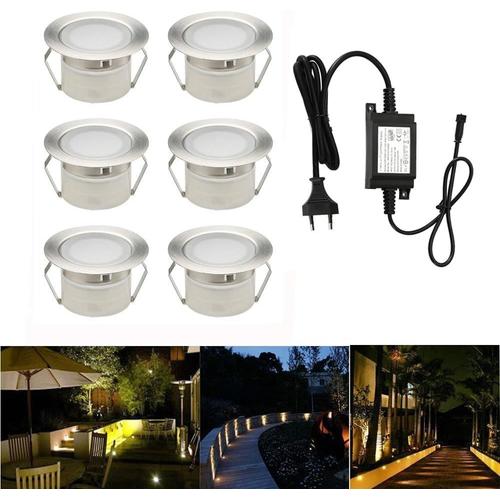 6x Spot Encastrable Exterieur Dc12v Ø45mm 1w Ip67 Spot Led Extérieur Encastrable Pour Terrasse Enterré Plafonnier,Led Spot Terrasse Exterieur Encastrable Pour L'extérieu Eclairage Jardin