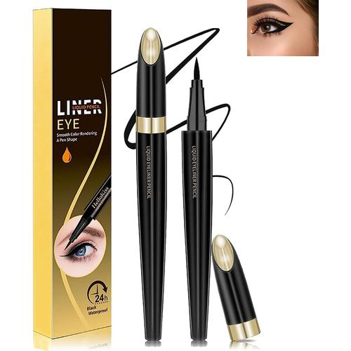 Eyeliner Liquide,Eyeliner Waterproof À L'eau,Eyeliner Précis Et Durable,Teinture Anti - Halo À Séchage Rapide,Eyeliner Liquide Hautement Pigmenté,Idéal Pour Toutes Les Occasions 