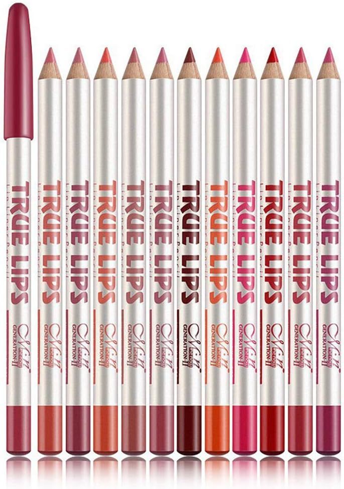 12 Pcs/Lot Crayon À Lèvres Crayon Outils Étanche Lip Liner Maquillage De Longue Durée Multicolore Rouge À Lèvres Brillant À Lèvres Maquillage 